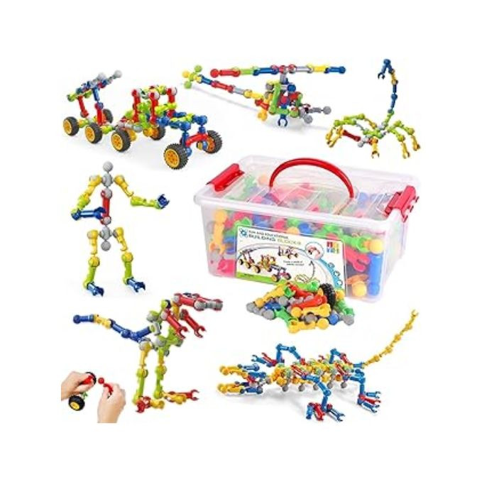 XICEN Kids STEM Building Toys for 3 4 5 6 7 8+ Year Old, 170 Pcs Preschool Classroom Educational Building Blocks Stem Kits Activities Ages 3-5 4-8 5-7 6-8 Engineering Creative Games
