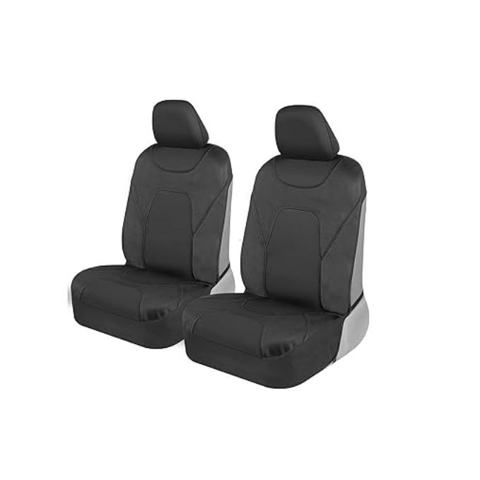Motor Trend AquaShield Waterproof Front Seat Covers, Black Seat Covers for Cars – Padded Neoprene Front Car Seat Cover, SUV Seat Covers Protector - Car Interior Cover for Auto Truck & Van