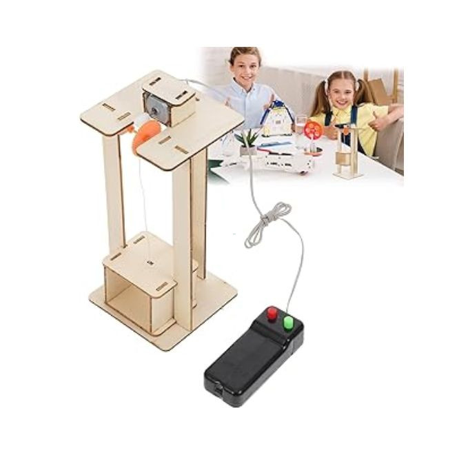 ELECDON STEM Science Kits, Wooden Elevator DIY Model Building Kits, Educational Toy for Kids Age 8-14, Improves Critical Thinking & Problem Solving Skills