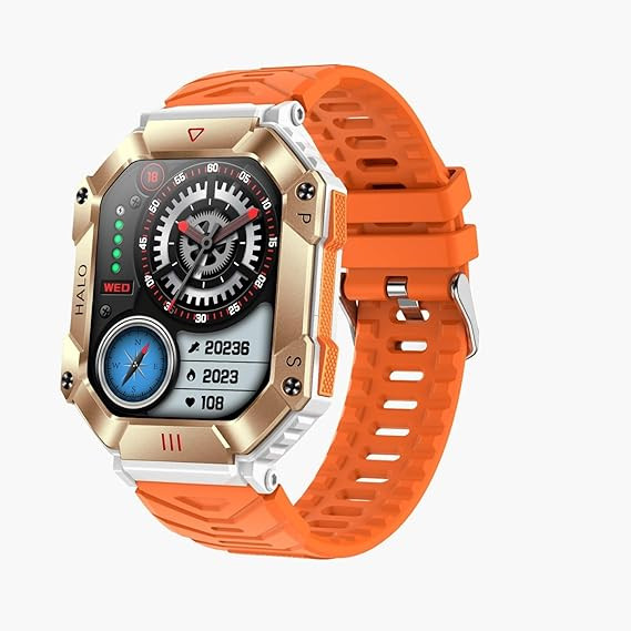 Smart Watch 2.0" Touch Screen with Bluetooth Make/Answer Calls, Fitness Tracker, Message Reminder, Altitude Meter, Heart Rate,Blood oxygen monitor,+100 Sports modes. (Orange)