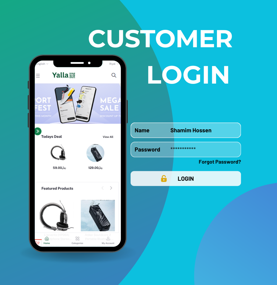 Customer Login Page Image