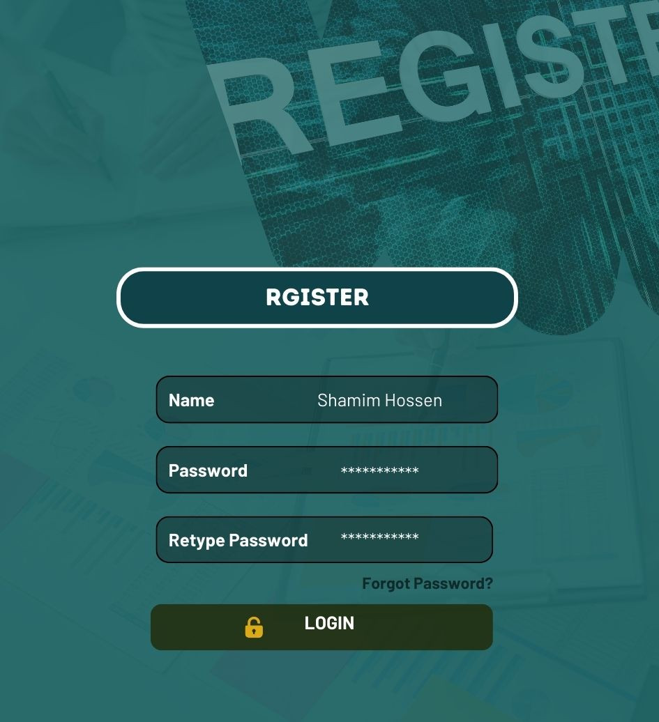 Customer Register Page Image