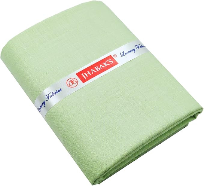 JHABAK'S Untitched Shirt and Trouser Fabric - Cotton Blend Material - 2.25m Shirt Cloth - 1.20m Pant Piece (Pista Green Shirt & Navy Blue Trousers)