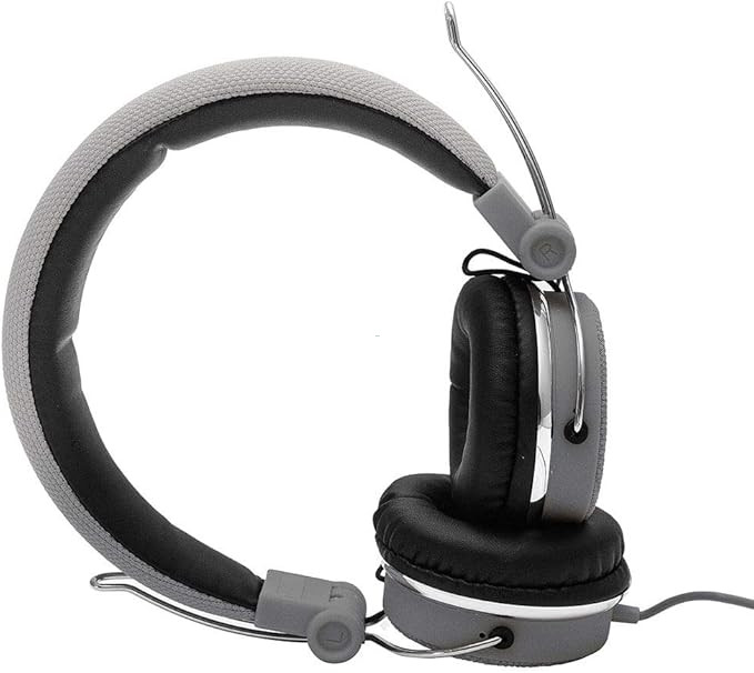 L'avvento (HP06A) Headphone Stereo Golden Plug With 40mm Speaker Driver - 1.5M - Gray