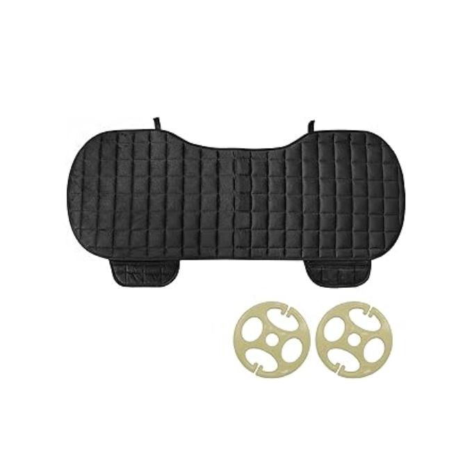 Rear Car Seat Covers Protector,Soft Rear Car Seat Mat with Pockets,Plush Cushion Pad Mat for Auto,Rear Bench Car Seat Cover Non-Slip Winter Pad Flocking Cloth Cover for 5-Seat Car Interior Accessories